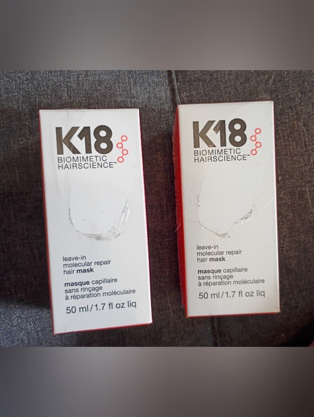 K18 Leave In Molecular Repair Hair Masks 50ml/1.7 Fl Oz. Each (LOT OF 2) NWT